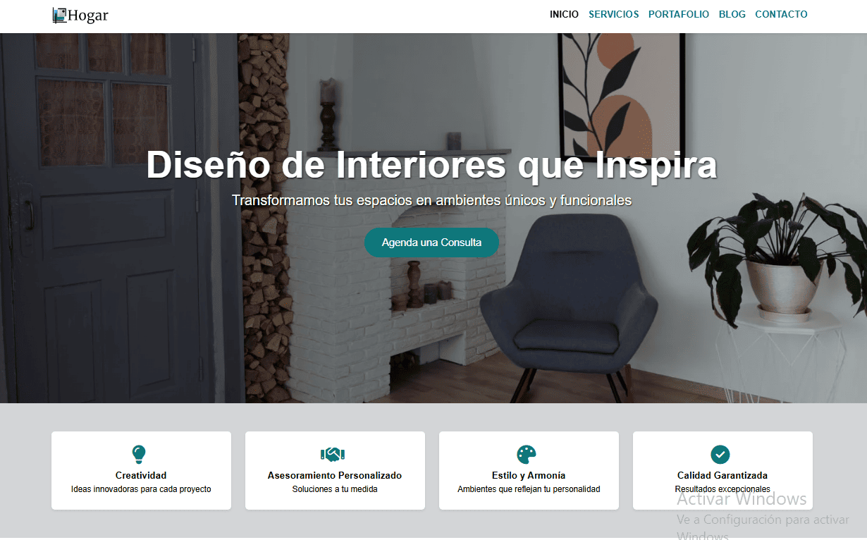 Captura de pantalla del Proyecto Web 1